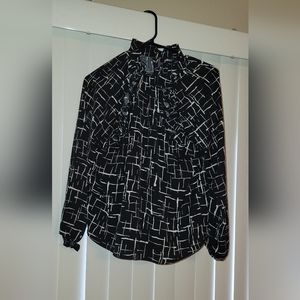 Alice Blue Size Small Black and Cream Dress Blouse